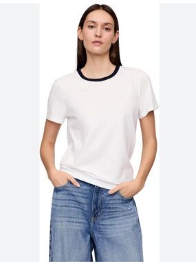 NWT Gap Fav Crewneck White/Black Tee Shirt Size Large